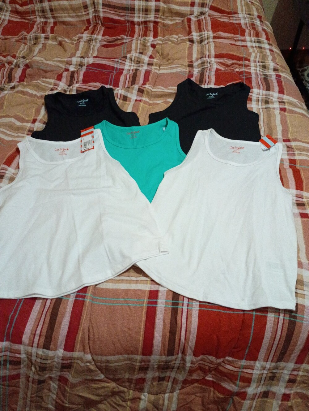 NEW GIRLS Size 7/8 Cat & Jack Bundle of 5 Tank Tops